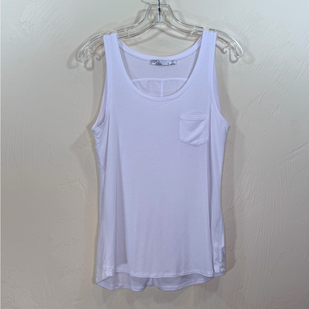 Prana White Tank Top with Pocket